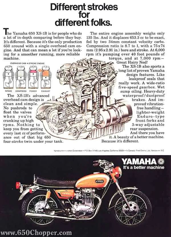 Yamaha XS650 History / XS-1 Vintage Ads