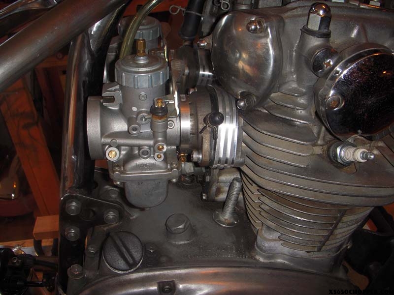 XS650 finned 3/4 inch carb spacers