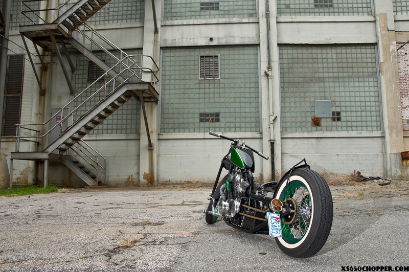 low and long black and green  xs650