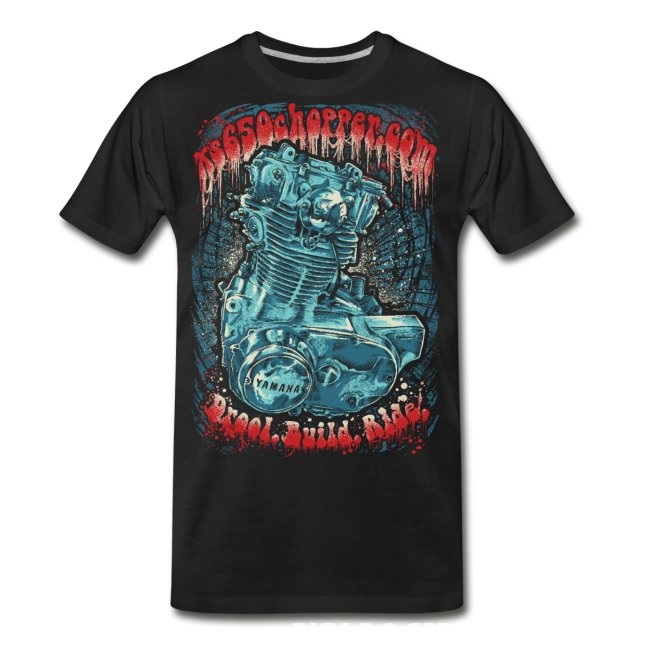 T-shirt Motard Homme Bobber XS 650 - Coupe Classique, 85% Coton, Impression Sérigraphie - Tailles S à XXXL, Gris
