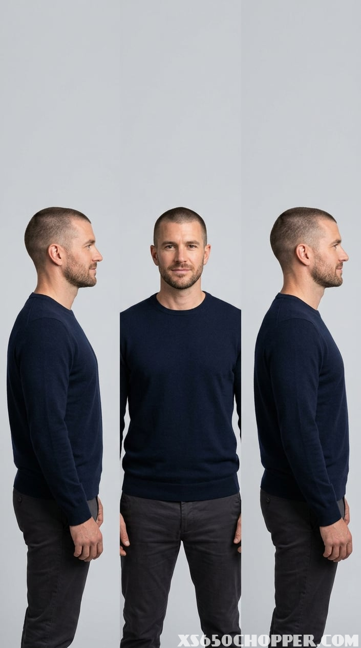A man with a short buzz cut hairstyle standing against a plain background.