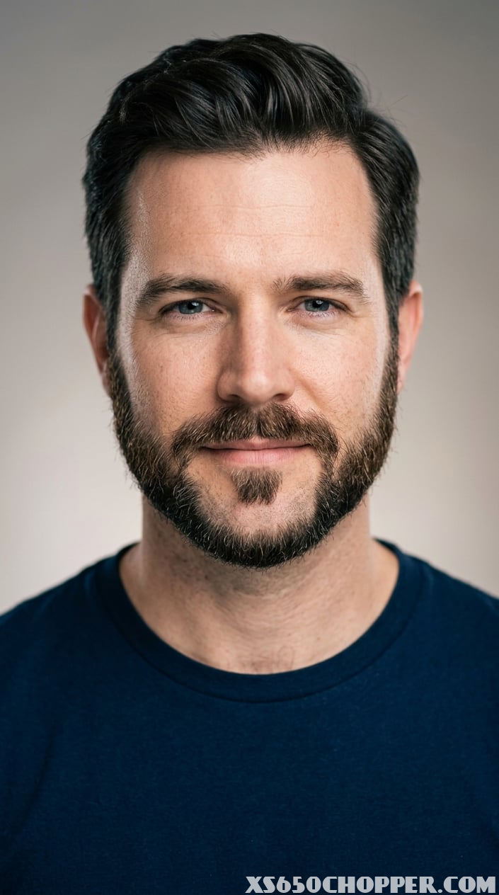 A man with a disconnected soul patch and full sideburns looking directly at the camera.