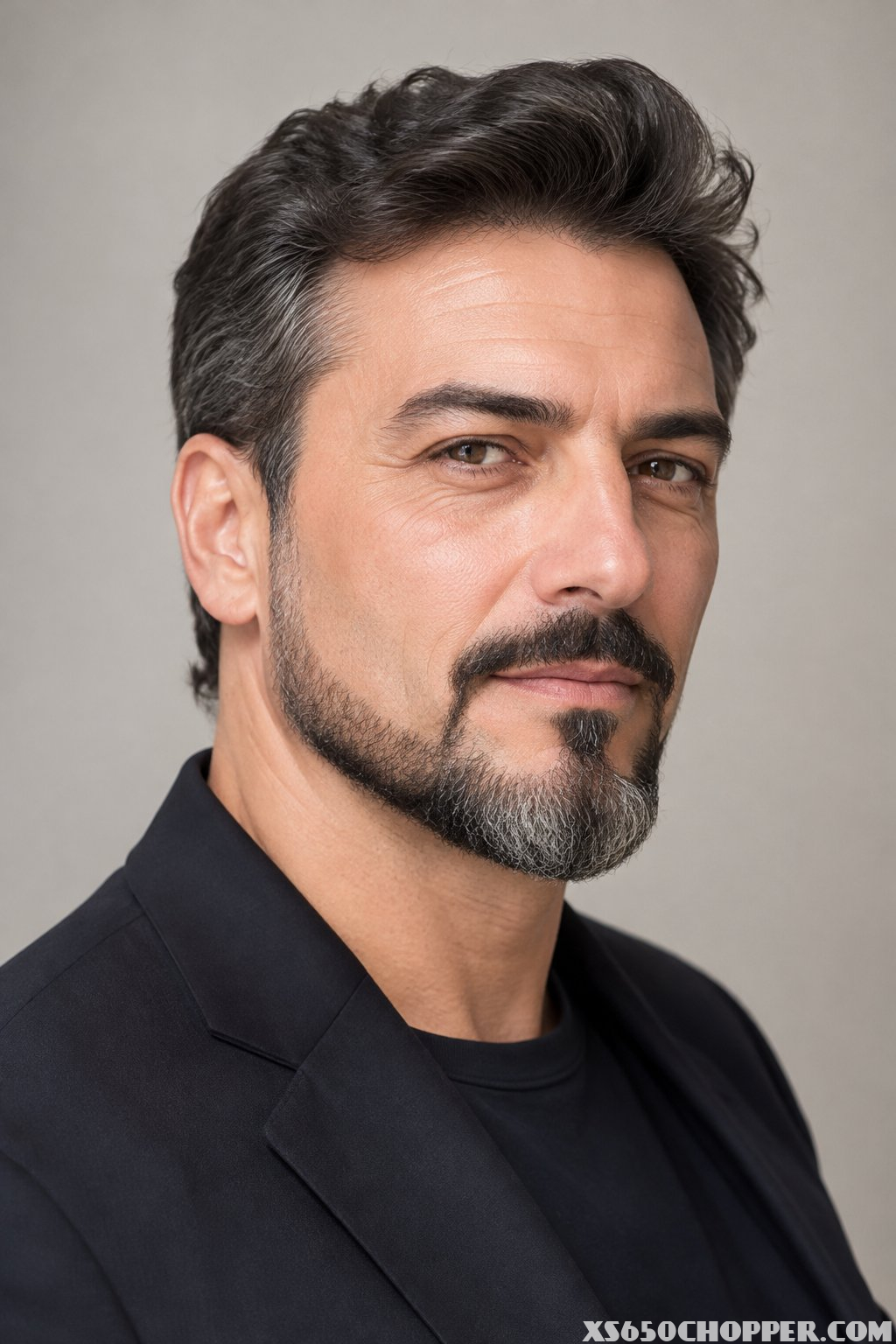 A mature man with an extended goatee looks toward the camera.
