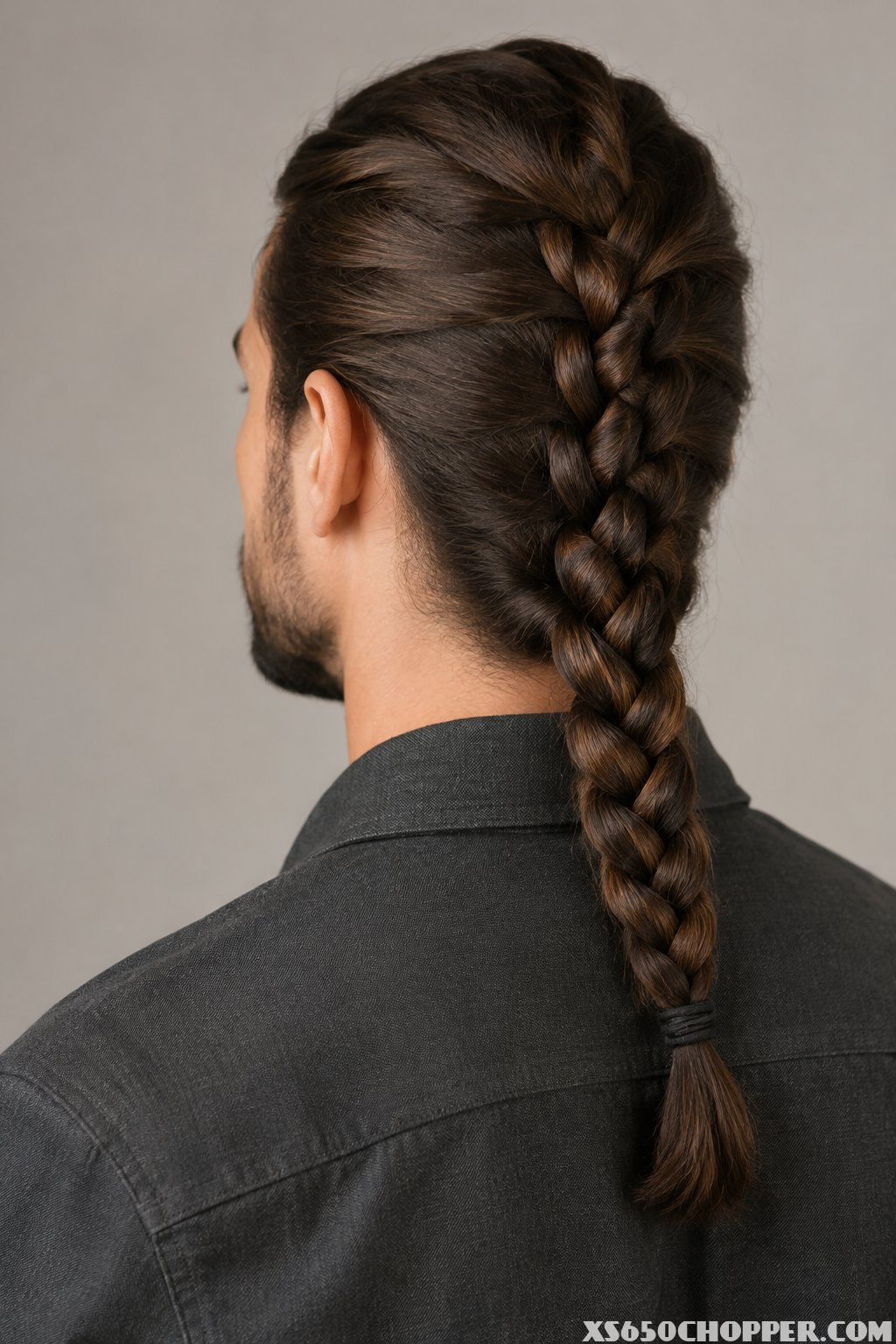 A man with a braid down the back of his head.