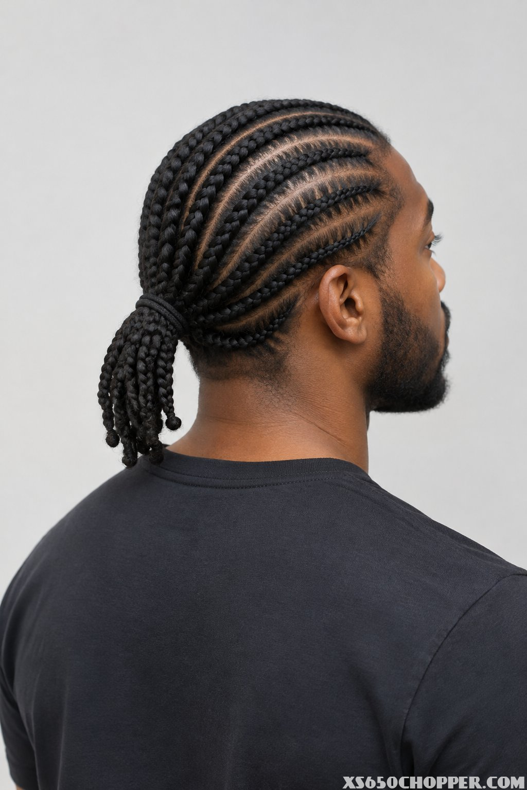 A man viewed from behind.