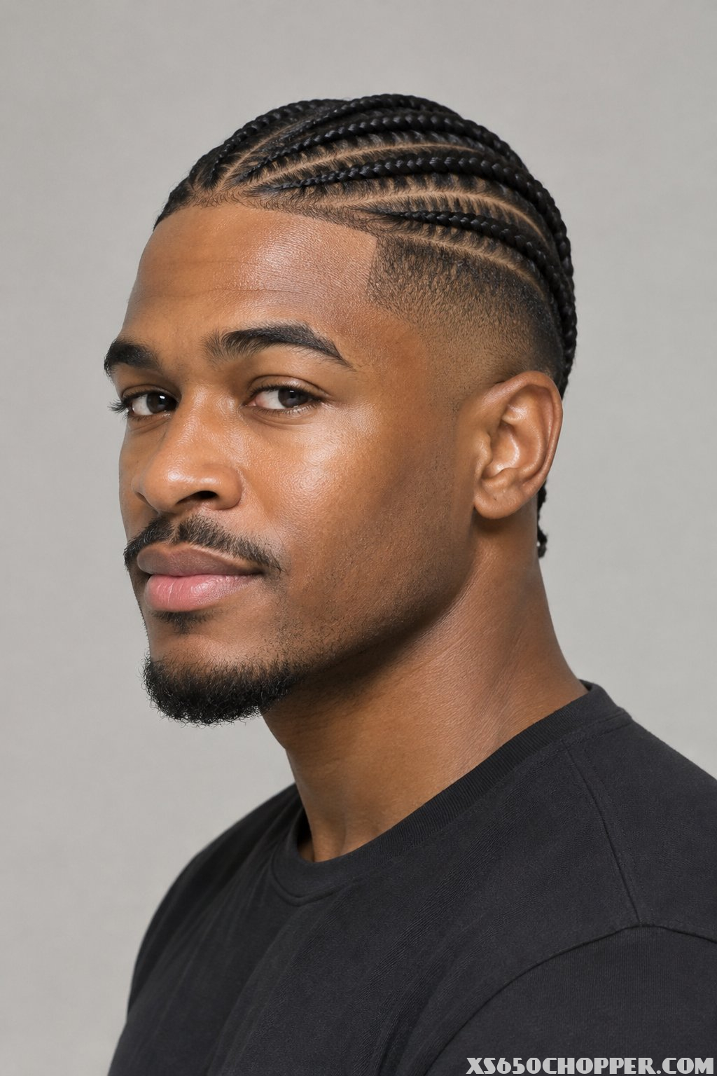 A man looks slightly to the side against a plain background.